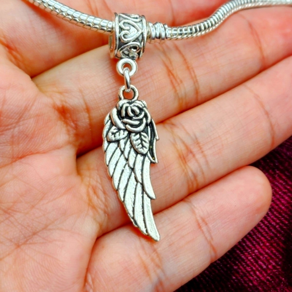 Wing Rose charm for Pandora